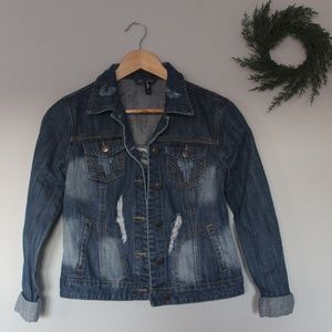 On Twelfth Distressed Denim Jacket